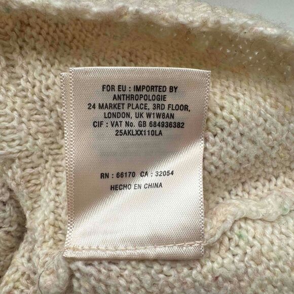 Moth Neutrals Fringe Trim Long Sleeve Pullover Sweater Womens XS - Picture 12 of 15